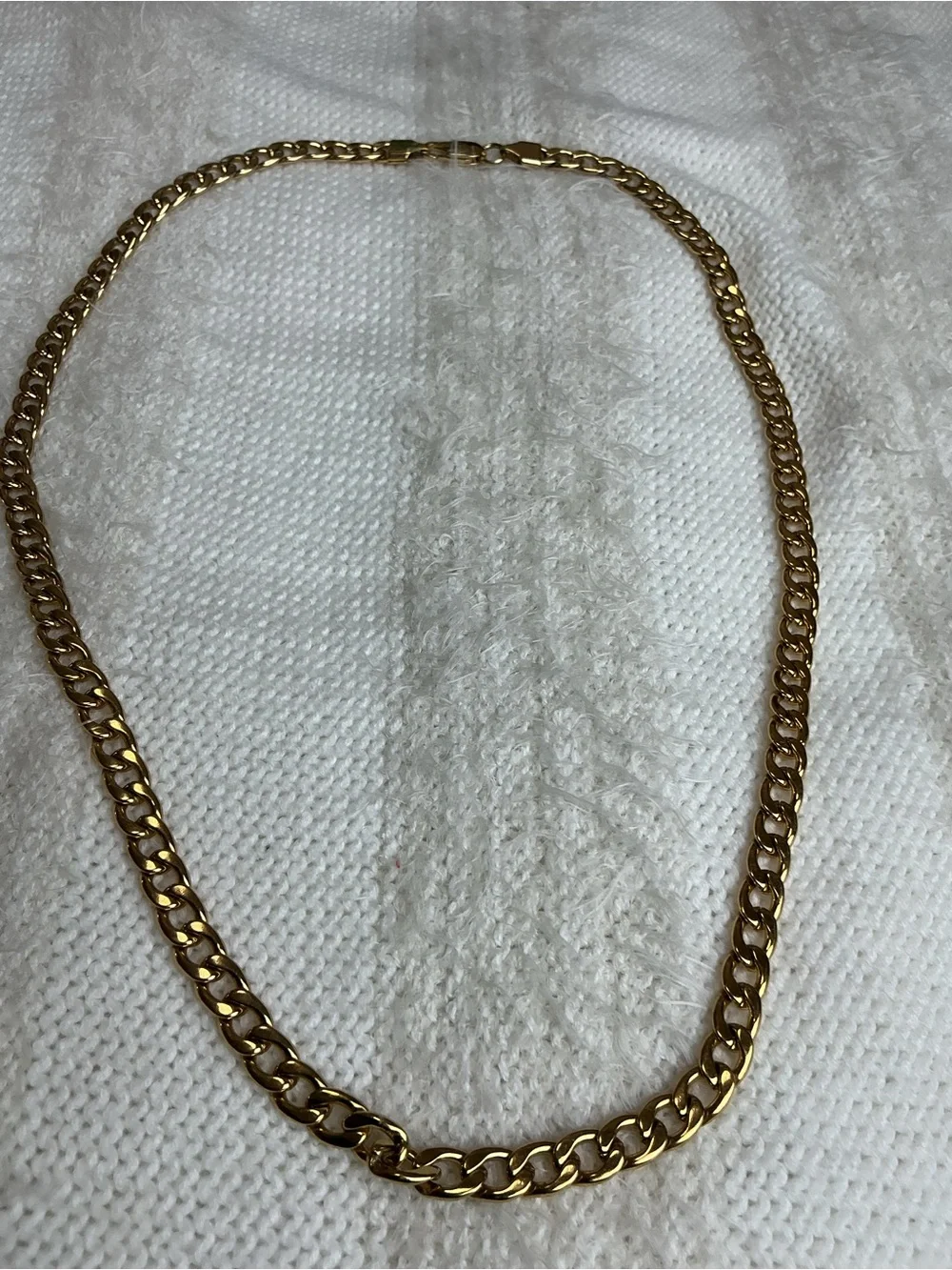 Gold Tone STAINLESS STEEL Lightweight Cuban Link Chain